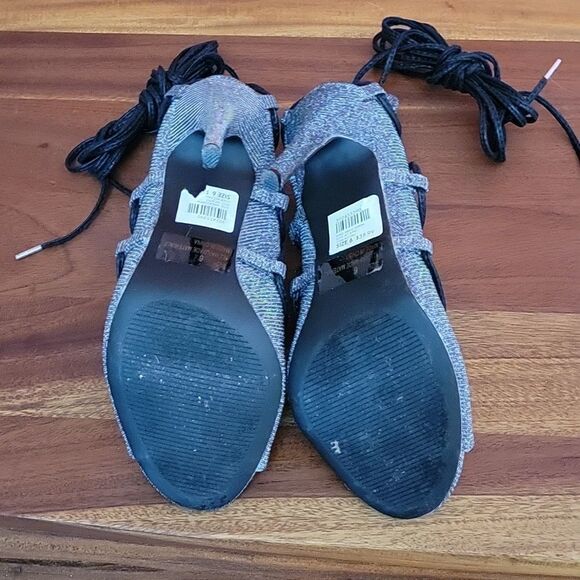 CHARLOTTE RUSSE LACE UP STRAPPY SEY STILETTOS OPEN TOE ANKLE STRAP WOMEN SANDAL - Picture 14 of 14